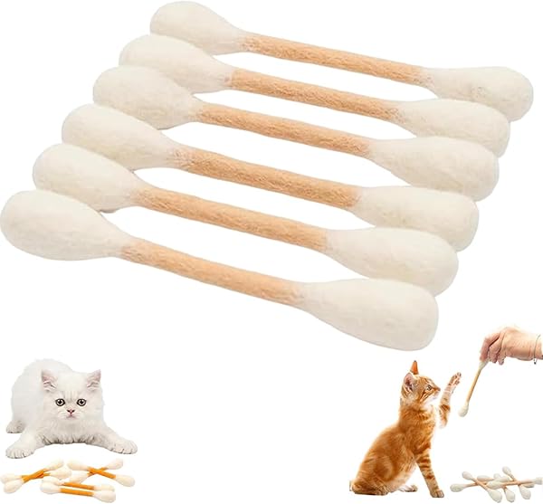 Riesiger Wattestäbchen Q-Tip Katzenspielzeug | 6 Stück Giant Qtip Cat Toy | Baumwollstäbchen mit Katzenminze | Kätzchen-Kauspielzeug beißen zum Zahnen | Interaktives Filz-Kätzchen-Kicker-Spielzeug - 1