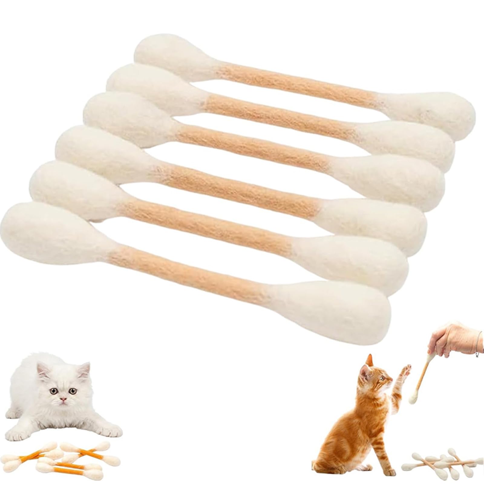 Giant Q Tip Cat Toy | 6pcs Cotton Swabs Qtip Cat Toy With Catnip | Kitten Chew Toys Teething Sticks | Interactive Kitty Kicker Play Lover Gift Accessories