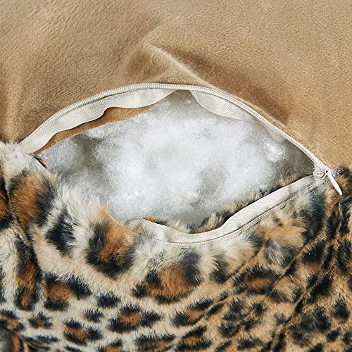 Home Soft Things Leopard Print Reading Pillow Cover With Arms And Pockets (Cover Only, Need Shredded Stuffings), 18" H Removable Armrest Back Support Lounger Backrest Bed Rest Pillow Cover, Leopard #TOP6