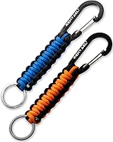 REHTAEL Heavy Duty 550 Paracord Carabiner Keychain - Braided Lanyard Clip for Keys, Backpack, Camping, Hiking