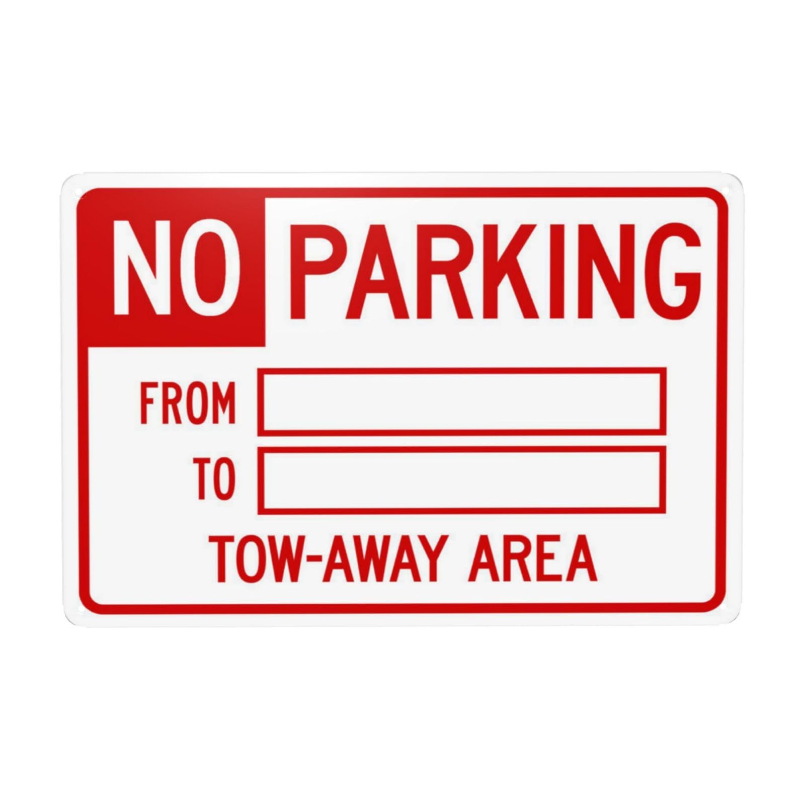 SMAZDFXX No Parking Towaway Area Sign Metal Signs, Cautions Security Tin Sign, Safety Warning Signs, Street Business Wall Decor 12"x16"