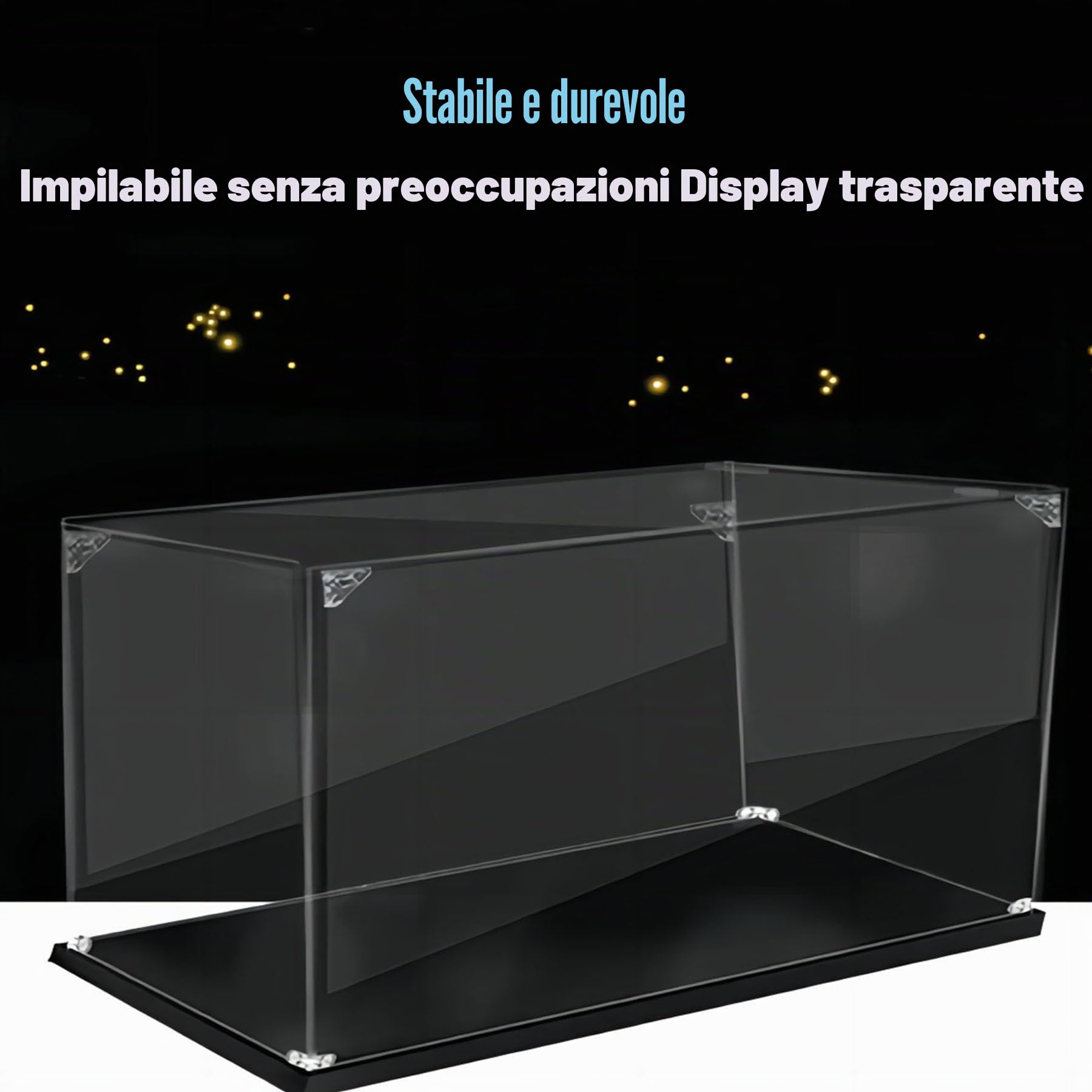 Vetrina in acrilico per Lego 10365 Black Pearl Ship, scatola antipolvere, scatola trasparente, scatola espositiva compatibile con 10365 (solo scatola) (sfondo da 3 mm)