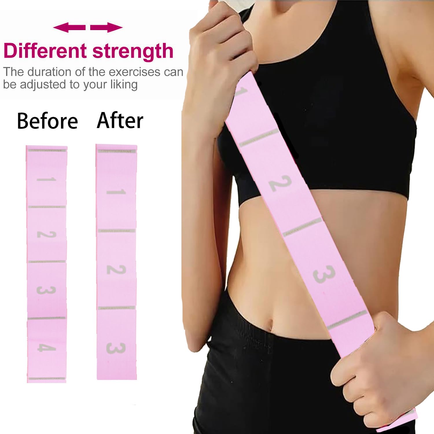 Elastico Fasce di Resistenza,Yoga Stretching Band, Fitness Elastici e bande Yoga per Pilates, Fitness, Stretching, Allenamento, Danza