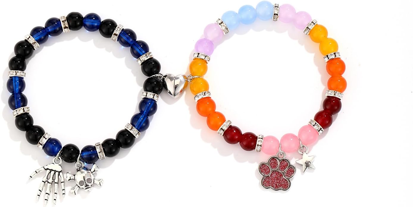 Best Friend Bracelets Wolf Horror Skull Inspiration Couples Bracelets Friendship BFF Bracelet Christmas Gift Jewelry