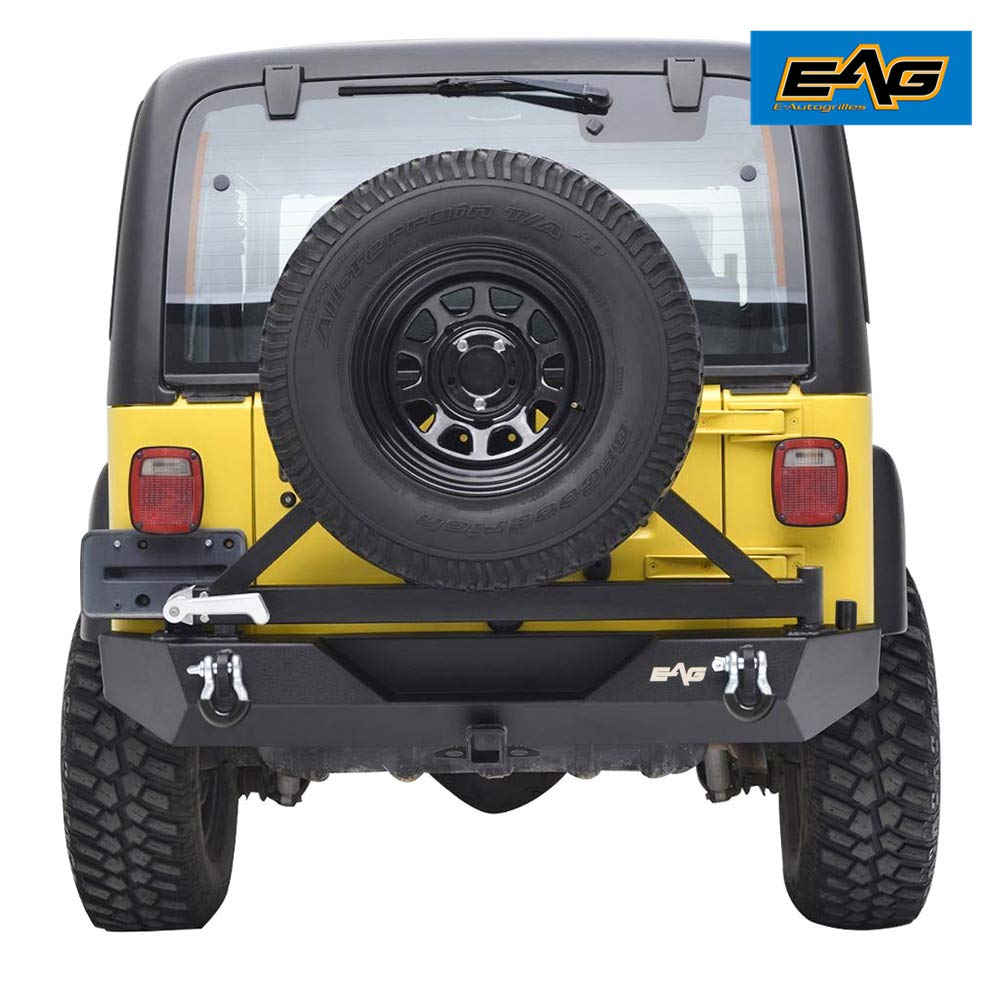 EAG JL Rear Bumper With Spare Tire Carrier Fits 20182022 Jeep Wrangler