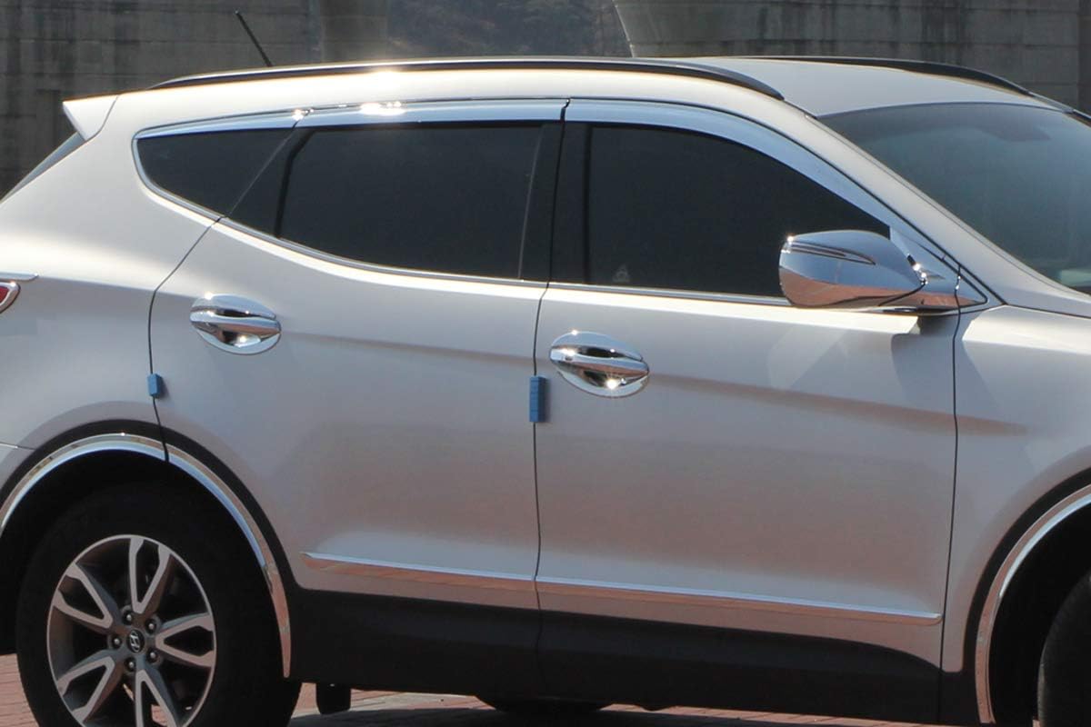 AUTOCLOVER Chrome Side Window Wind Deflectors Visor 6p for 2013~2016 Hyundai Santa Fe Sports (5-Passenger Seat Model)