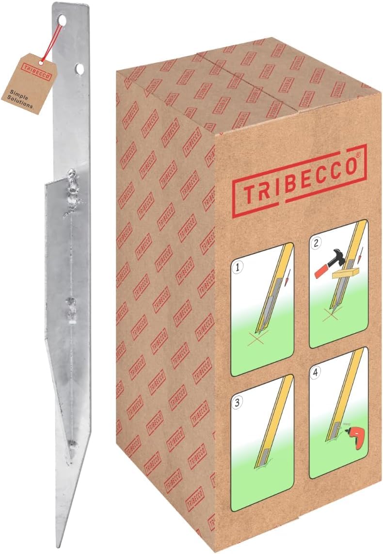 TRIBECCO Ancoraggio a terra per altalena, lunghezza totale 445 mm, ancoraggio a terra per stabilizzazione, torri da gioco, altalene, picchetti per tende, casette dagioco
