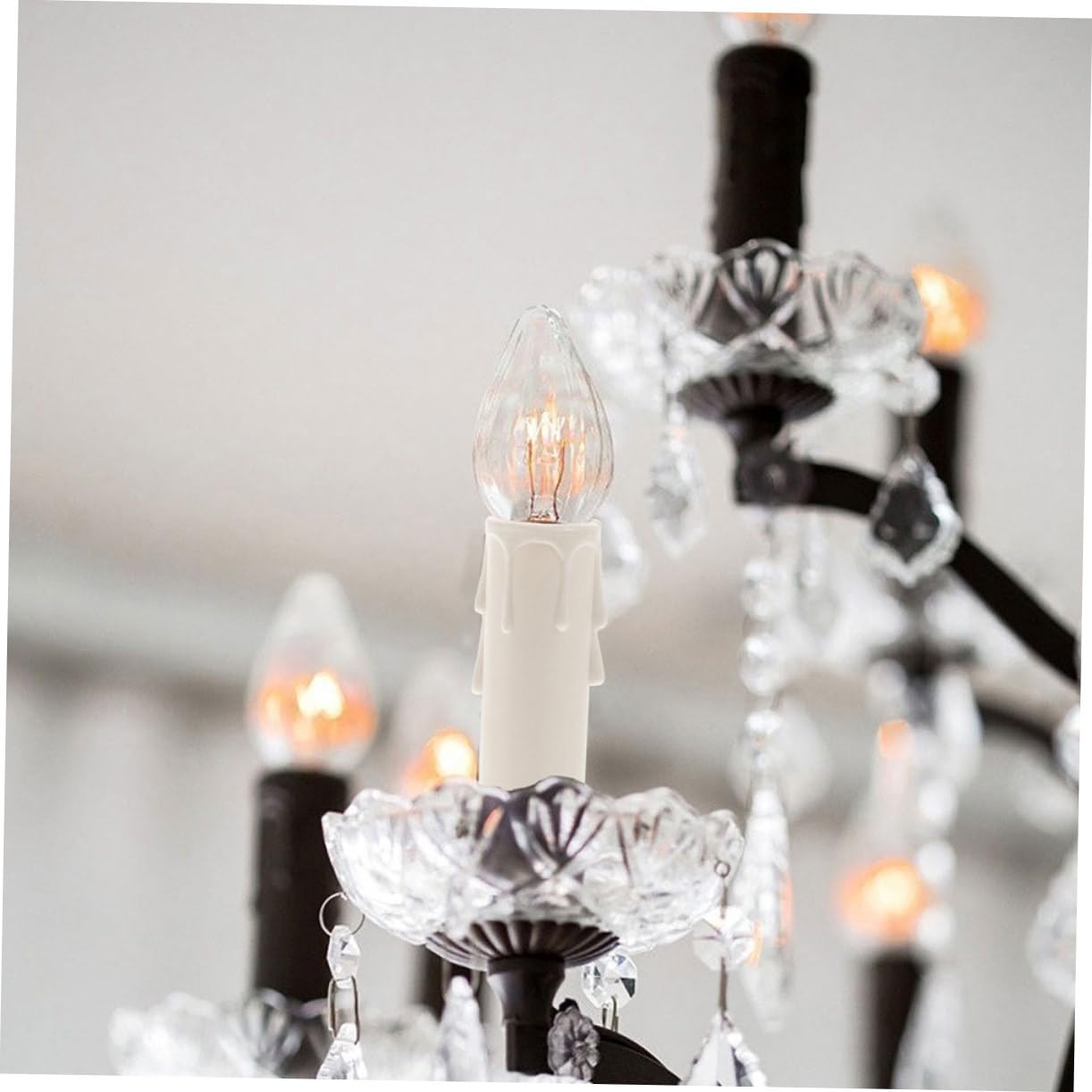 VALICLUD 15 pezzi Manicotti in plastica per candele lampadario tubi cilindrici eleganti antigoccia tappi per la decorazione della casa hotel e matrimoni