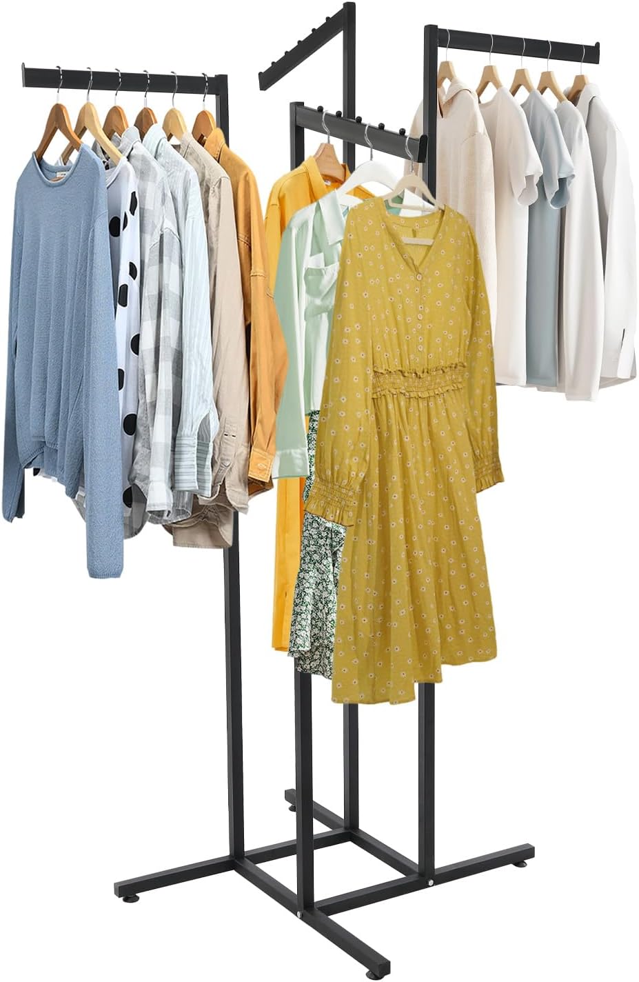 Adjustable Stainless Steel Clothing Display Rack | Versatile Garment Stand for Retail, Bedrooms & Living Rooms | Durable Clothes Organizer & Storage Solution