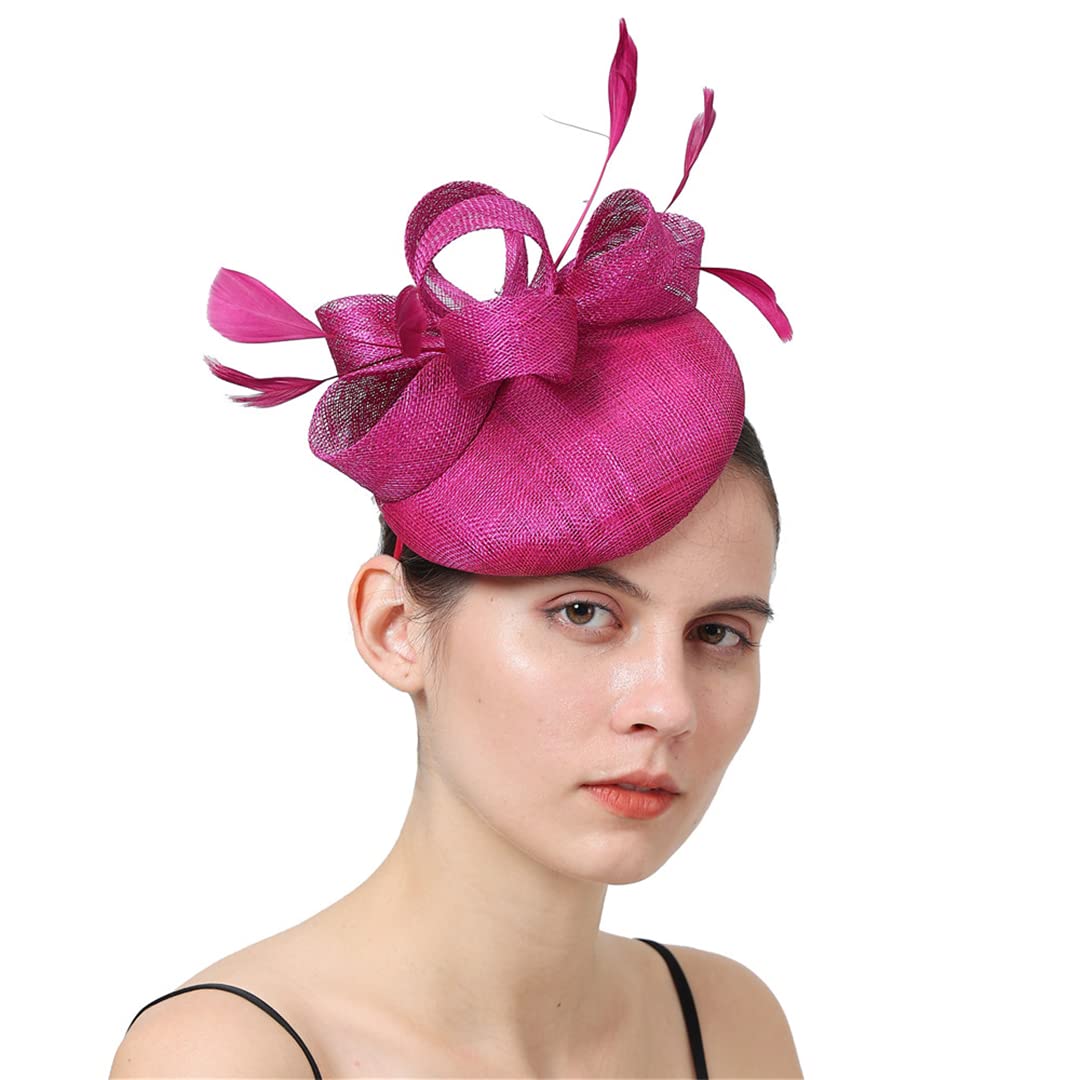 Kopfbedeckung, Braut Hochzeit Hüte Fascinator Frauen Kopfschmuck Party Abendessen Chapeau Cap Cocktail Tea Party Headwear(Marron)