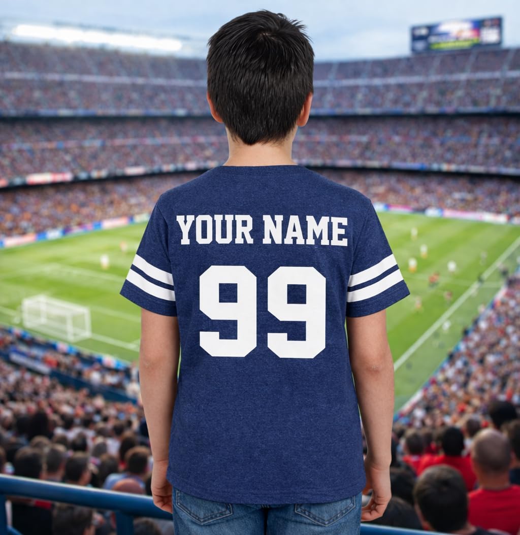 CRAZYDAISYWORLD Customized Toddler Youth Football Jersey | Personalized 2-Sided Custom Team Uniform | Round-Neck Jersey