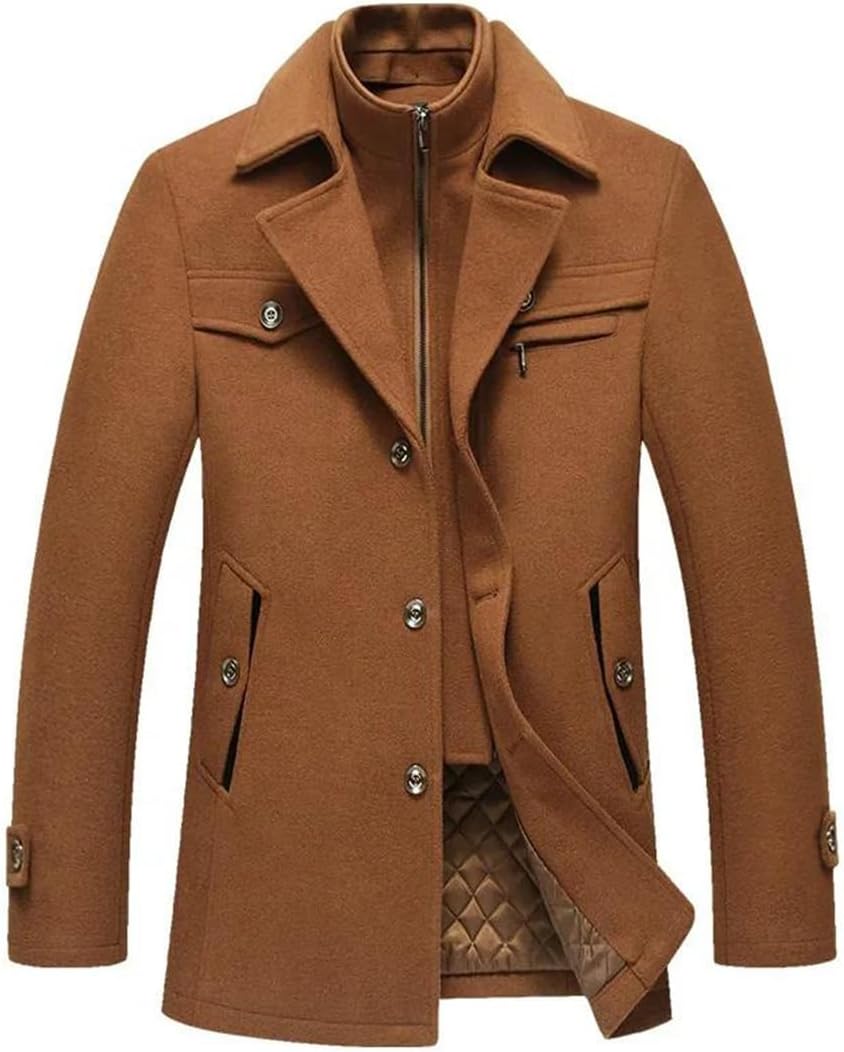 Men’S Winter Wool Blend Trench Coat – Cashmere Overcoat For Business Casual Long Jacket