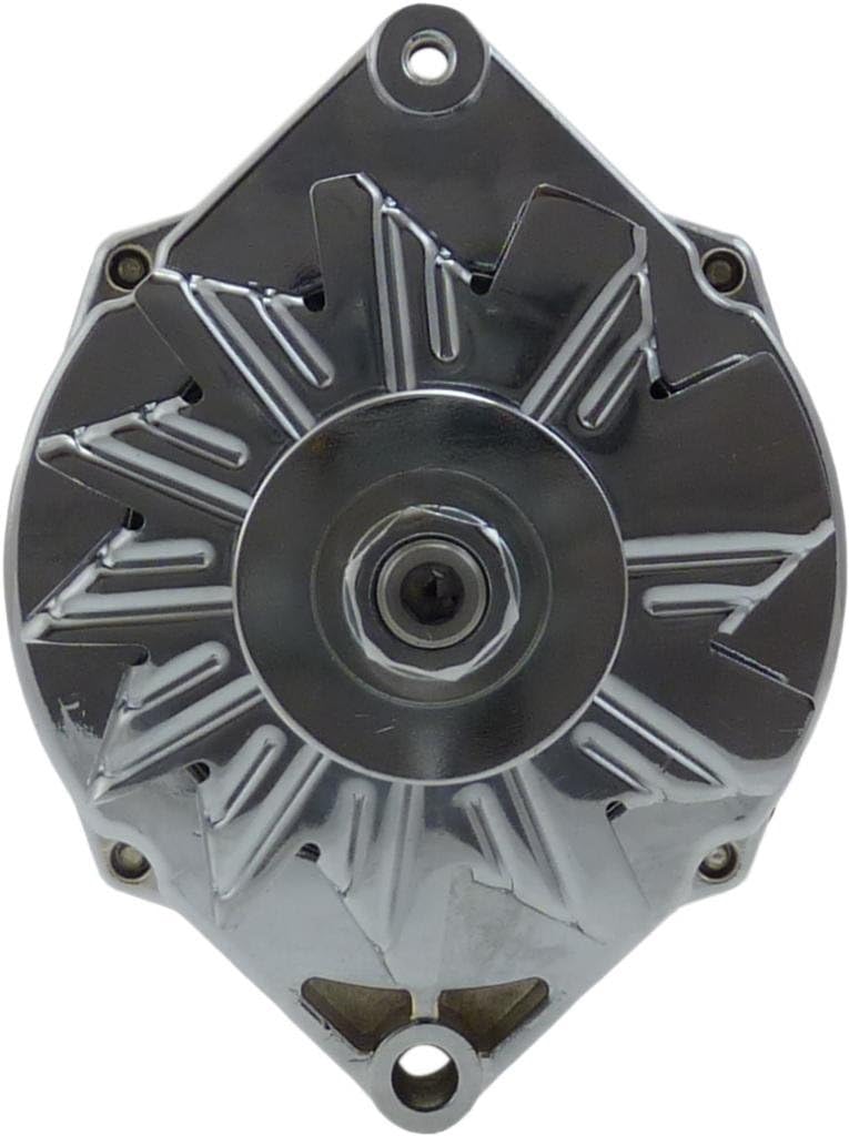 New Self Exciting 1 Wire Hookup Chrome Plated Alternator 12 Volt 100 Amp Direct Bolt in Replacement to any GM Alternator from 1965-1985 Great for Street Rods & Muscle Cars Chevy BBC SBC 7127CH