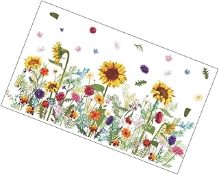 Homoyoyo 2 Pçs Adesivo De Parede Girassol Decoração Floral Adesivos De Parede Florais Decalques De Berçário Decalques De Parede Borboletas Para Artesanato Adesivos De Parede De Flores