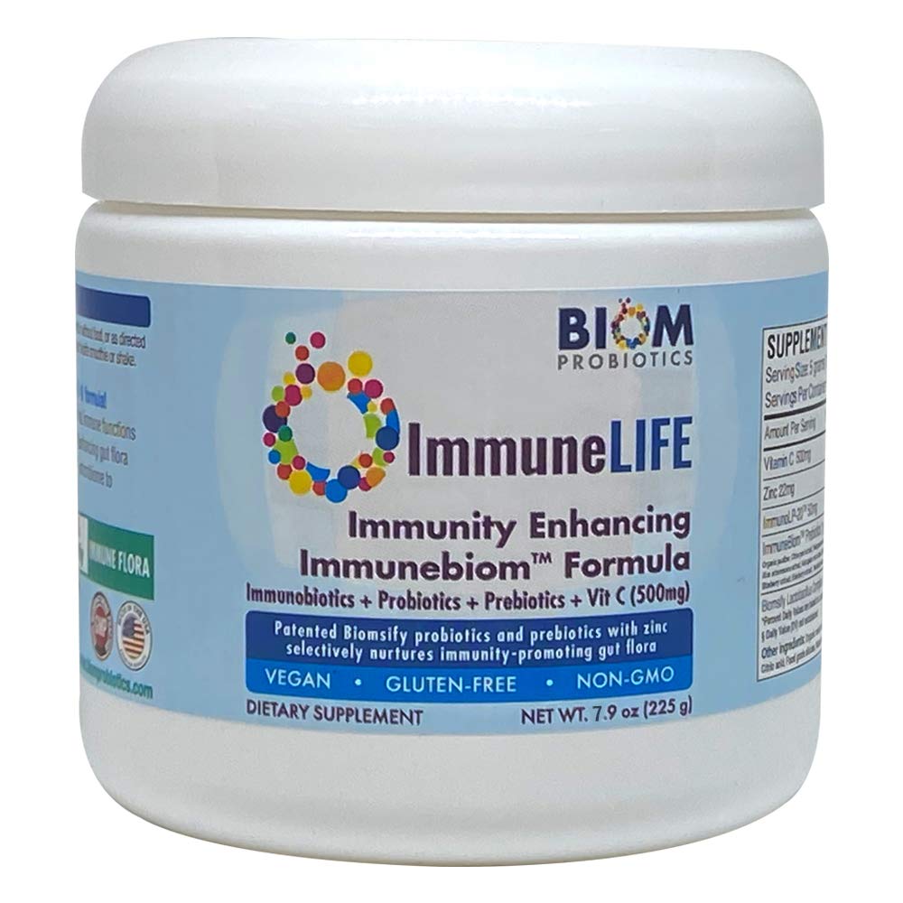 ImmuneLIFE Total Immunity Restoration. with Probiotics, ImmuneBiom Prebiotics, VIT D3, VIT C (500mg)