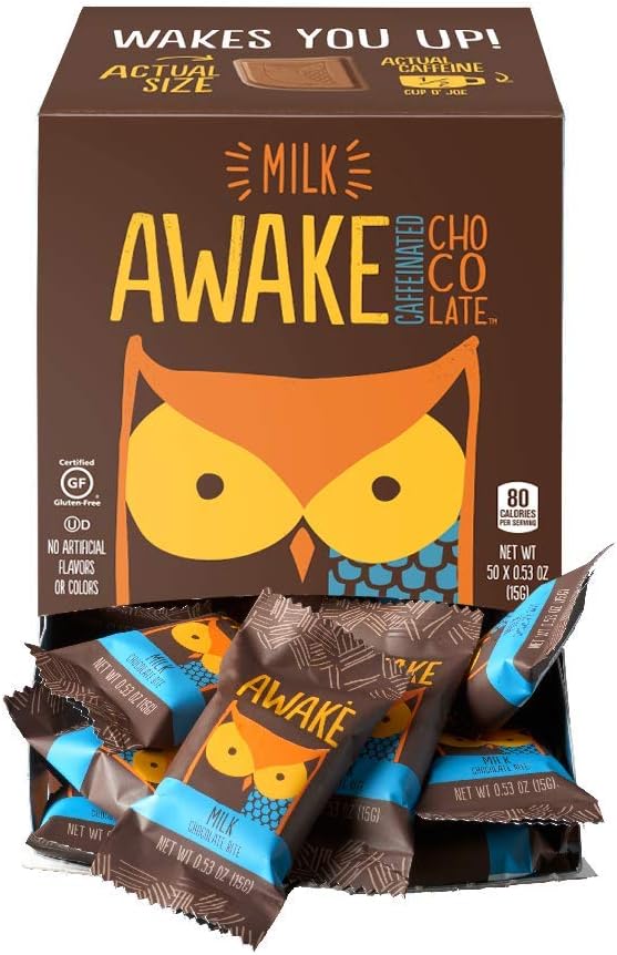 Awake Caffeinated Chocolate Energy Bites, Milk Chocolate, 50 Count