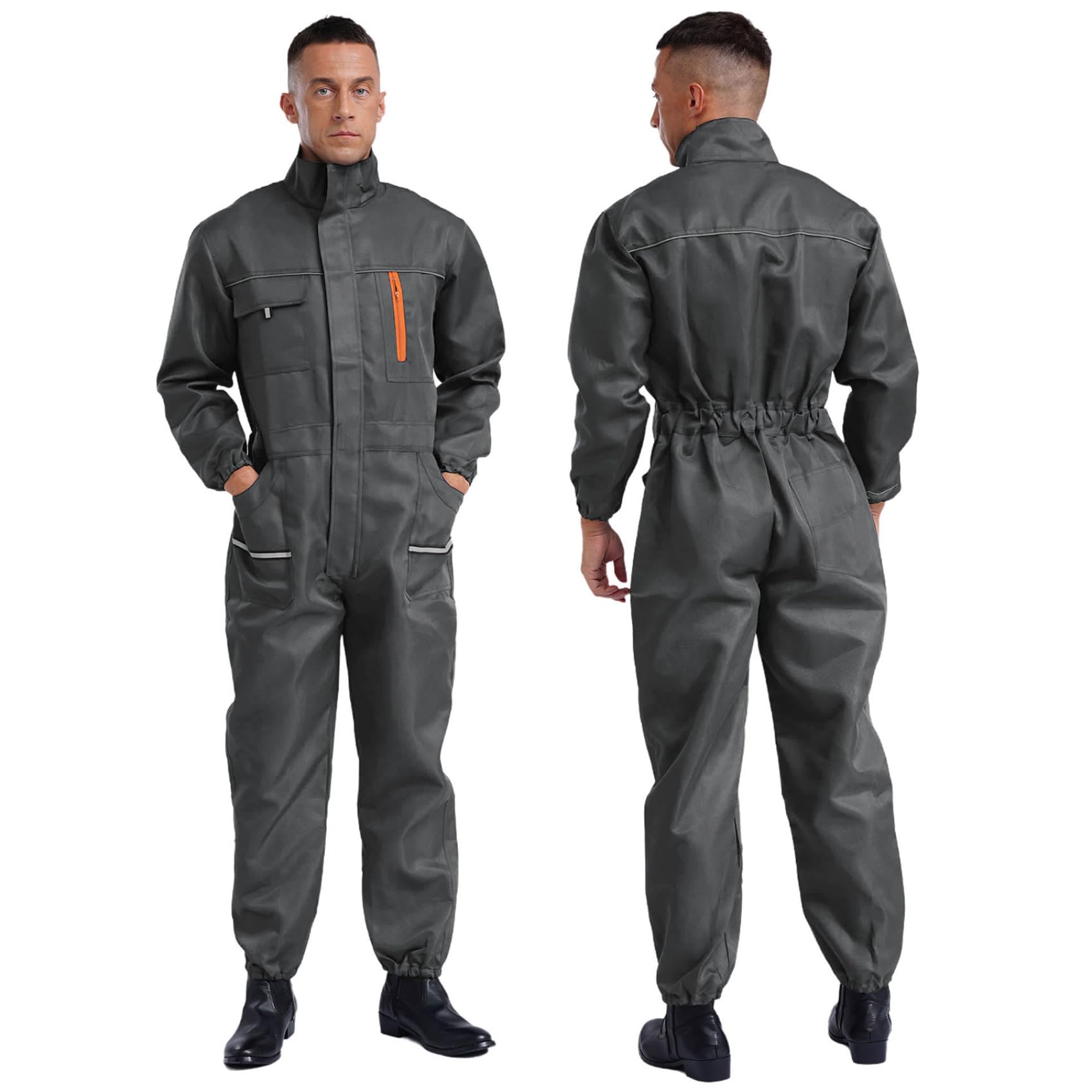 Combinaison De Travail Unisexe Pour Hommes Et Femmes Vêtements Professionnels Col Montant Costume De Travail En Coton Avec Fermeture Éclair Avant Et 5 Poches