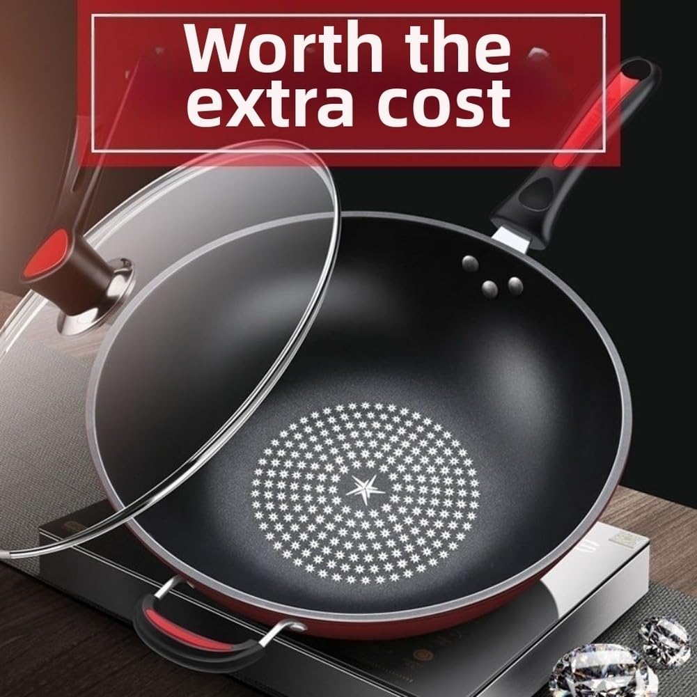 Wok Carré Compatible pour gaz Induction 34cm Wok Carré Compatible(A-34CM)