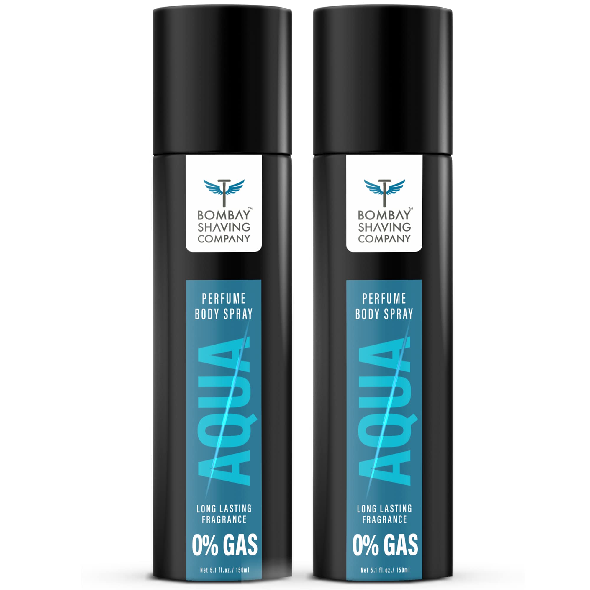 bombay shaving company aqua deodorant combo pack | premium long lasting body spray - for men (300 ml, pack of 2)
