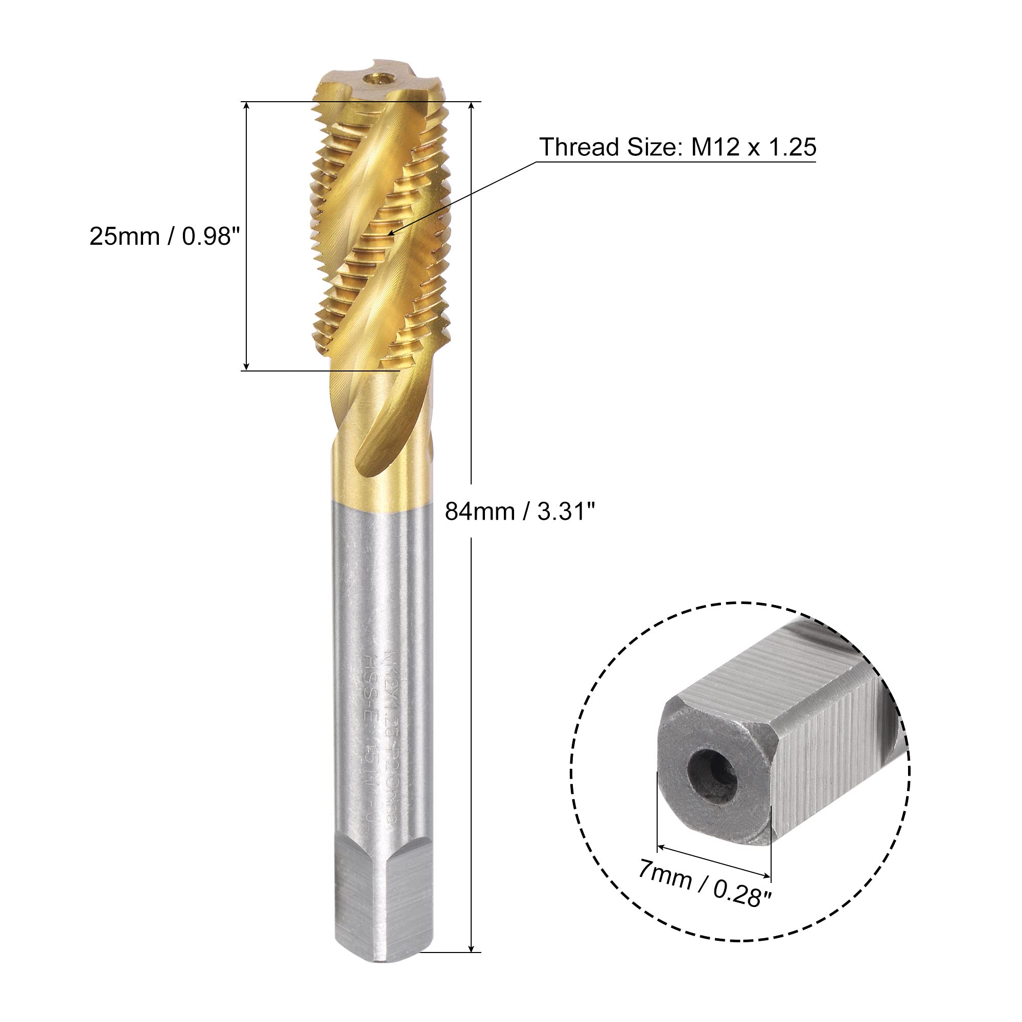 Uxcell Metric Machine Tap M10 X 1.5mm H2 High Speed Steel | 3 Flute Straight Tap For Threading Holes, DIY & Repair - View #12