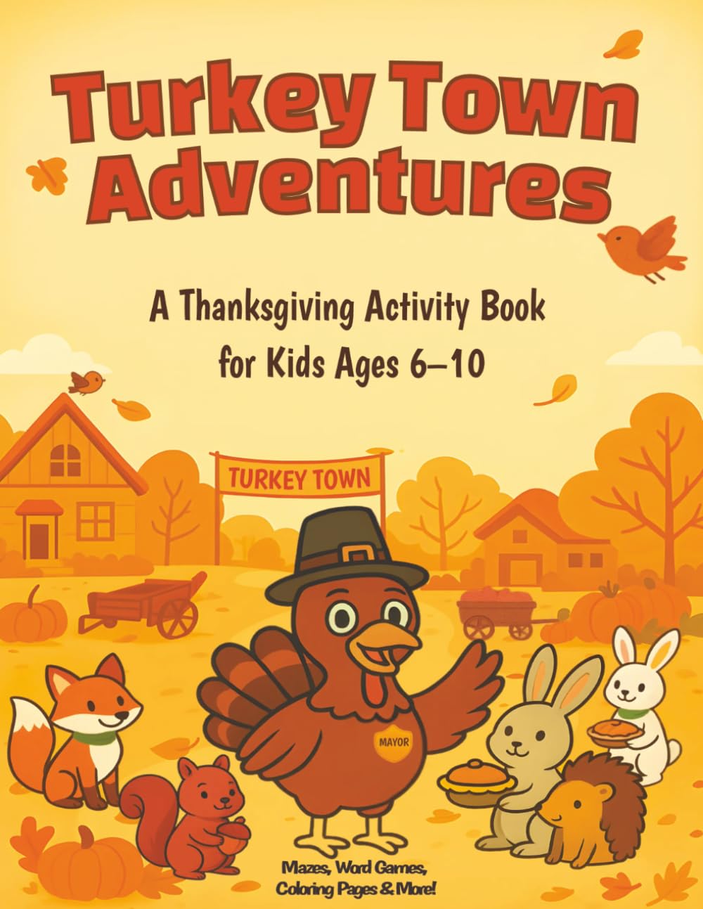 Turkey Town Adventures: A Thanksgiving Activity Book for Kids Ages 6–10