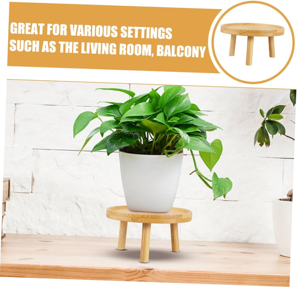 2pcs Indoor Plant Stand Solid Wood Flower Stand Plant Stool Bonsai Pot Pedestal Vase Space-efficient