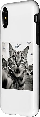 Miniatura 8 de Funda para iPhone 15 Pro Max Cat Funny Alien UFO Selfie Surprised