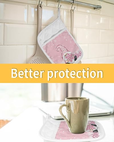 Miniatura 7 de Christmas 5Pcs Pot Holders for Kitchen, Non Slip & Heat Insulation Terry Cloth Potholder Set with Pocket, Thick Hot Pad Oven Mitts Trivet Coaster