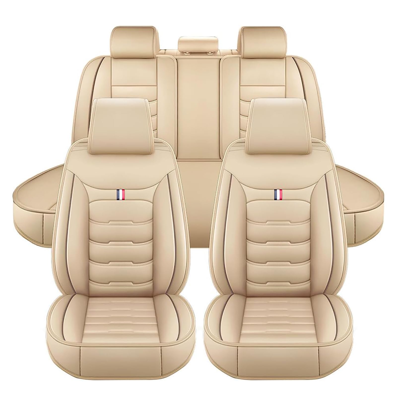 MNBVGHH 5 Seater Leather Car Seat Covers for Toyota Hilux Revo Invincible X GR Sport Pick up AN120 AN130 MK8, Waterproof Auto Front Rear Cushion Protectors Anti-slip anti-scratch Seat Full Set,C