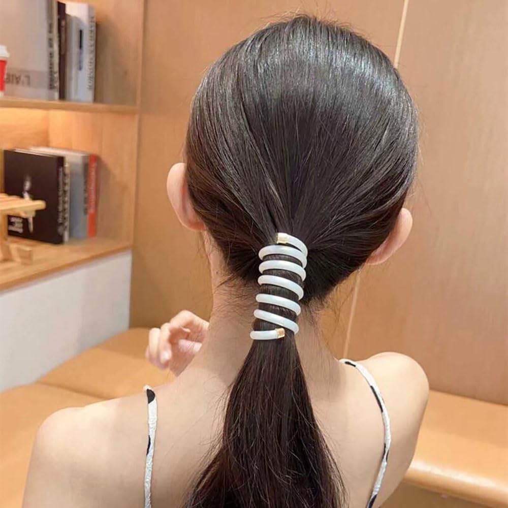 Amazon.com : 6pcs Spiral Hair Ties for Women No Damage Coil  display picture 3