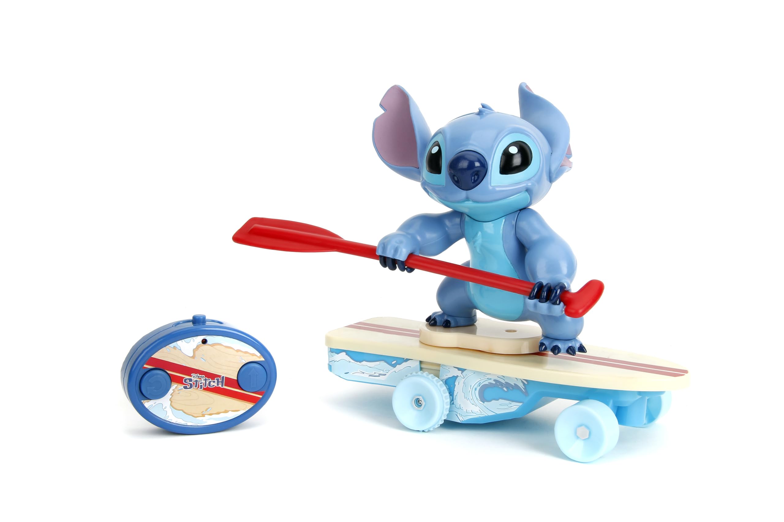Jada - Disney Stitch Surfer Radiocontrolado - Personaje Gira 360° - Se Levanta Solo - Producto Oficial - A Partir de 3 Años