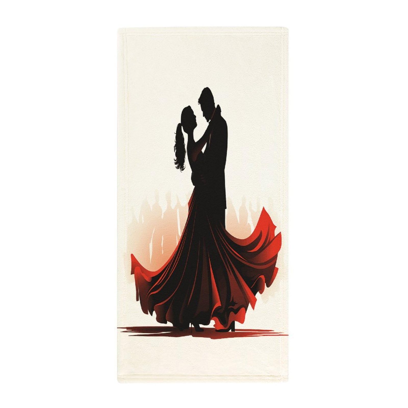 VstaDank Ballroom Dance Hand Towels Ultra Soft Printed Towels Classic Coral Velvet Kitchen Hand Towel Highly Absorbent Hotel Spa Towel Collection for Bathroom Workout 13.8 X 28.7 in