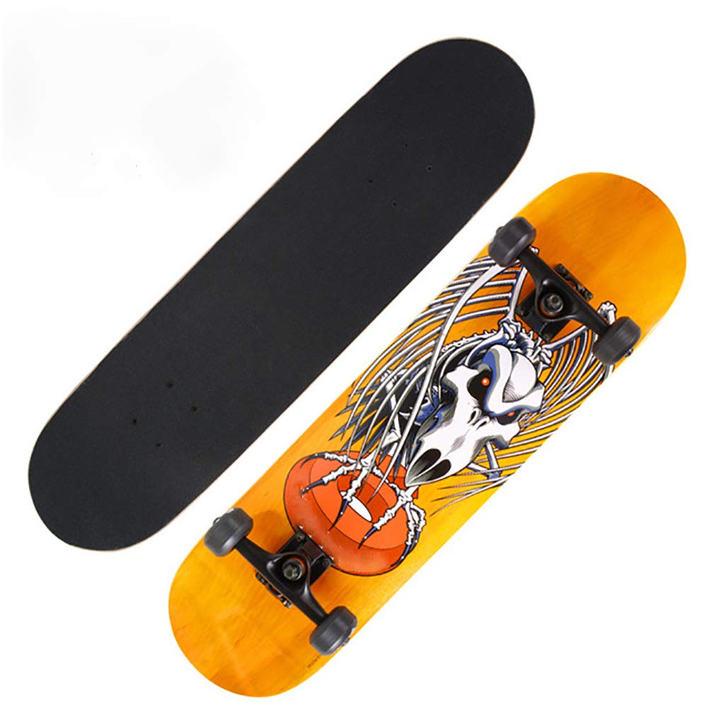 Maple Wood Decks Skateboard, 30 * 8in 95A Alta Velocidad PU Rueda +Mute ABEC-7 Rodamientos, para Principiantes y Profesionales,Carga 330 LB