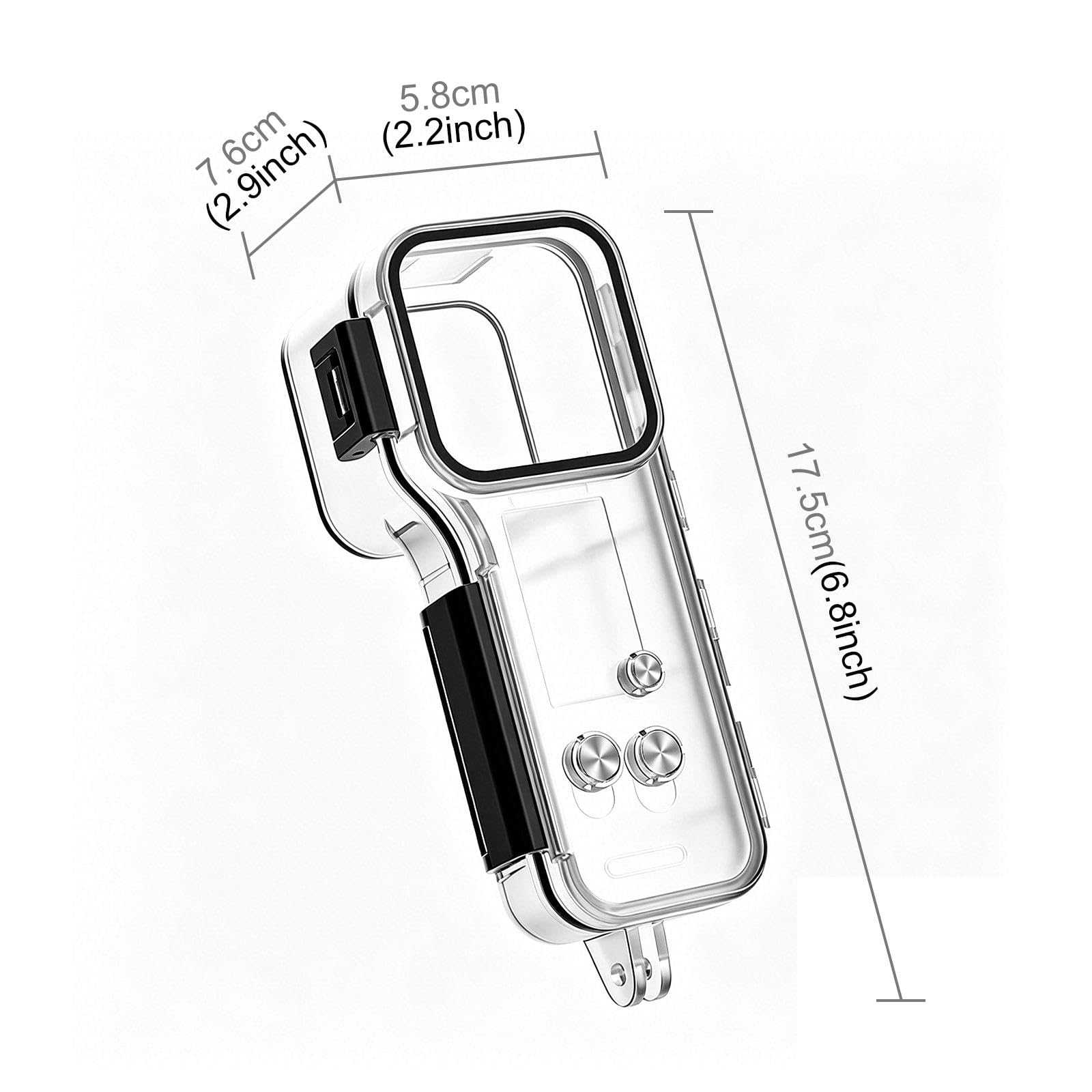 PULUZ Custodia impermeabile per DJI Osmo Pocket 4, 50 m, custodia protettiva subacquea impermeabile, accessorio per immersioni, snorkeling e sport acquatici