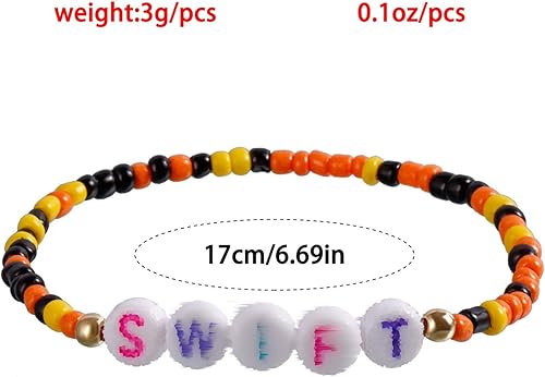 Miniatura 3 de KALPAK Juego de 10 pulseras elásticas Taylor para fanáticos inspirados en Taylor, mercancía para Eras Tour, concierto, fiesta y álbumes de Midnight