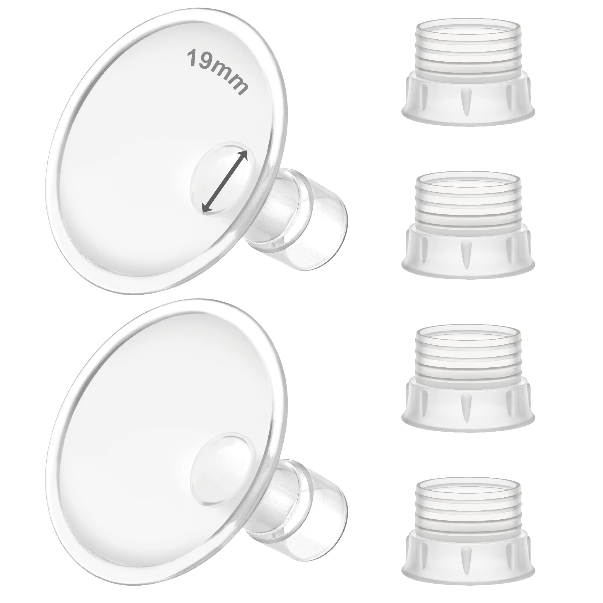 Maymom MyFit 19 mm Shield & Shield Converter Compatible with Zomee Pump Body and babybuddha Pump Body