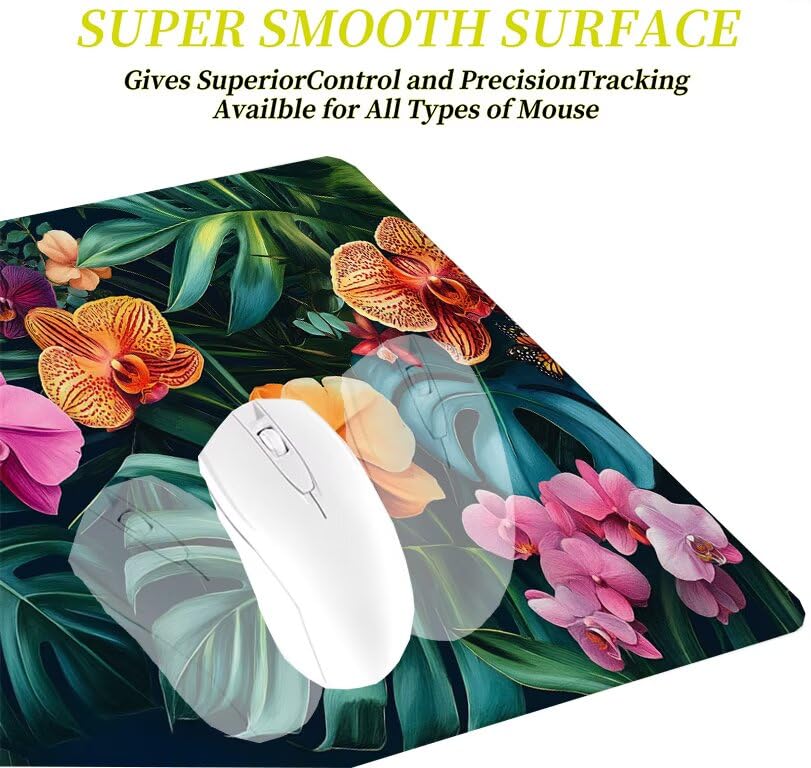 Tapis de souris fleur XXL 900x500mm en caoutchouc pour bureau fleuri