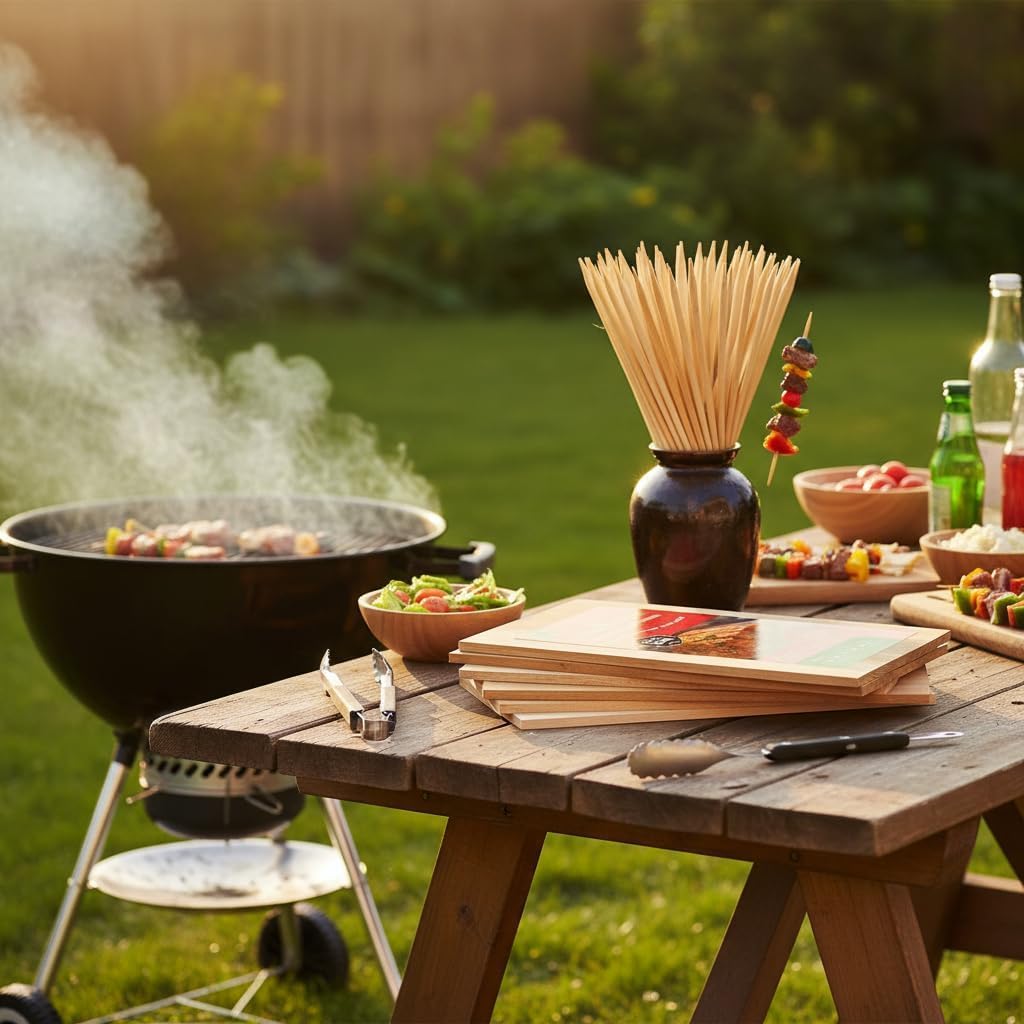 Planches de cèdre pour griller saumon, 27,9 x 12,7 cm, lot de 12, ajoute saveur fumée