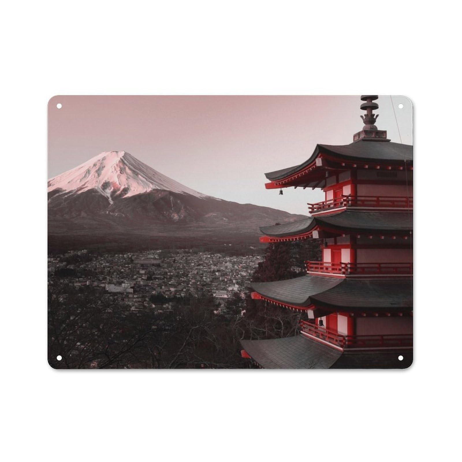 Junmoney Style-1 Office Metal Sign With Fuji Design 30X40cm, Classic Study Room Decor For Office, Study, Studio Or Hallway
