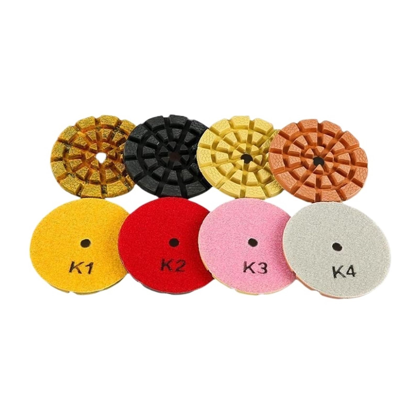 4 unids/set de almohadillas pulido pulgadas for suelo hormigón, discos molienda húmedos gruesos mármol, piedra lijado escalonada 100mm