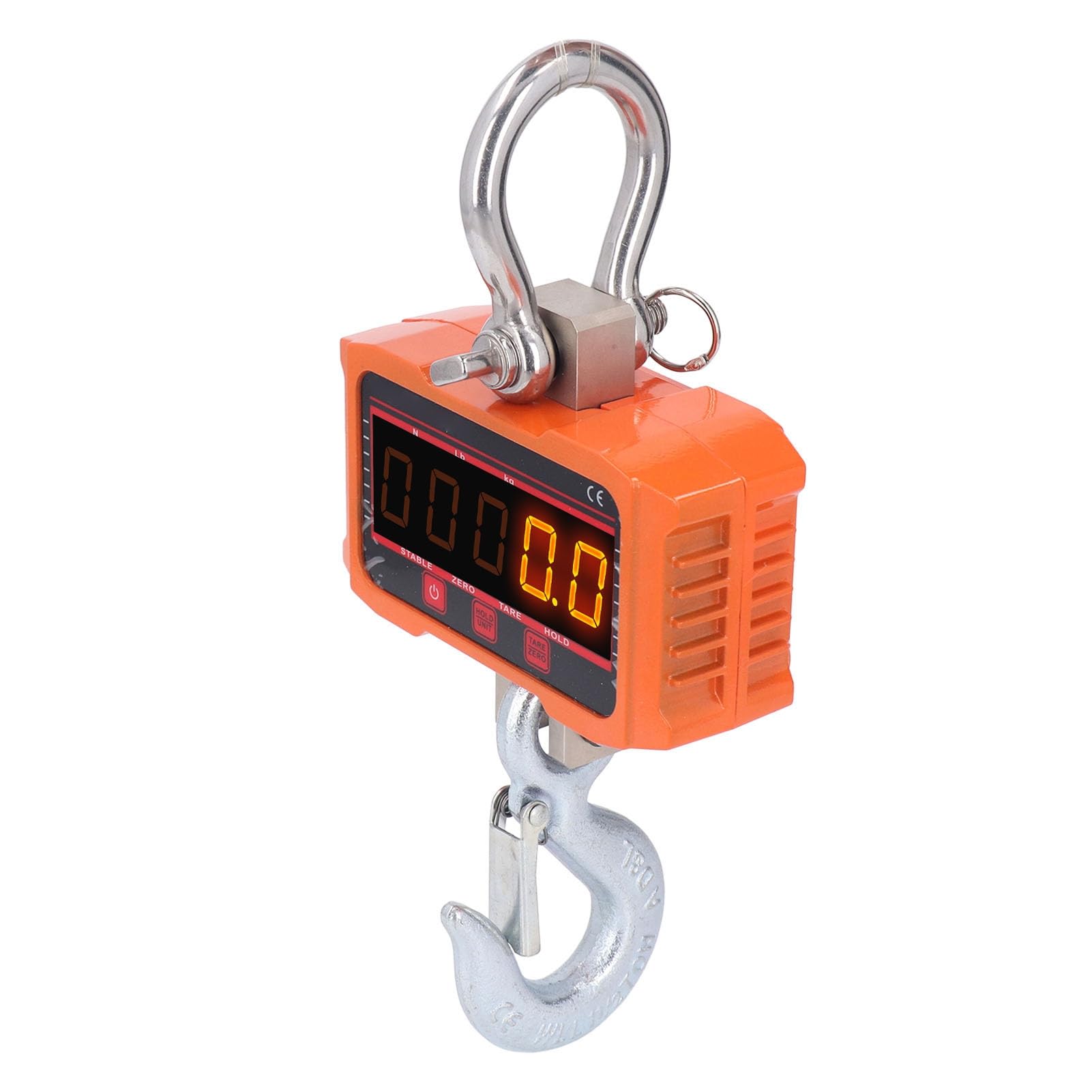 TOPINCN Báscula Electrónica de Grúa con Pantalla LED Roja y Verde de Alta Precisión para Pesaje Industrial, Báscula Resistente de 5 Dígitos de 0,8", Acero de Aleación, Carga Máxima del 125%