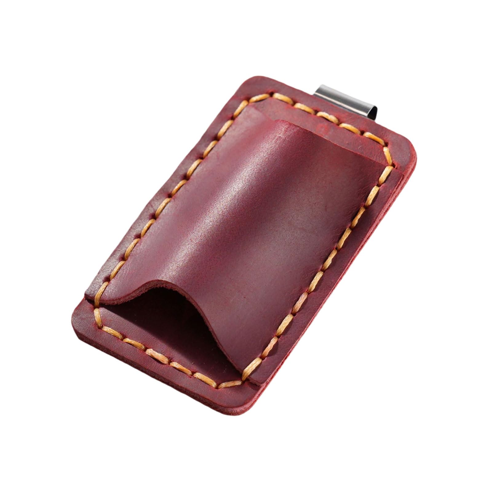 KAHDGSS Pen Holder with Clip 1.7x2.8Inch Single Slot for Journals Notebook Planner Folder Clipboard Leather