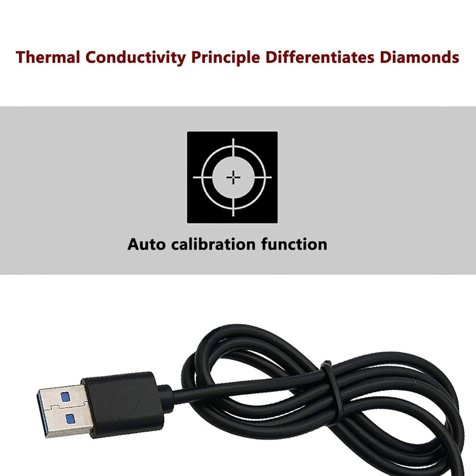 FENOKD Diamond Moissanite Tester with Pointer Panel and Indicator Light, Retractable Probe, Gemstone Tester Tool with Professional Reading & Accuracy for Diamond Appraisal Company