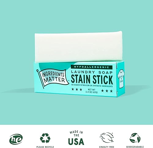 Miniatura 4 de Ingredients Matter  Barra de manchas - Hecho de jabón de lavandería - HEhipoalergénico, natural, sin detergentes, ecológico, fabricado en los