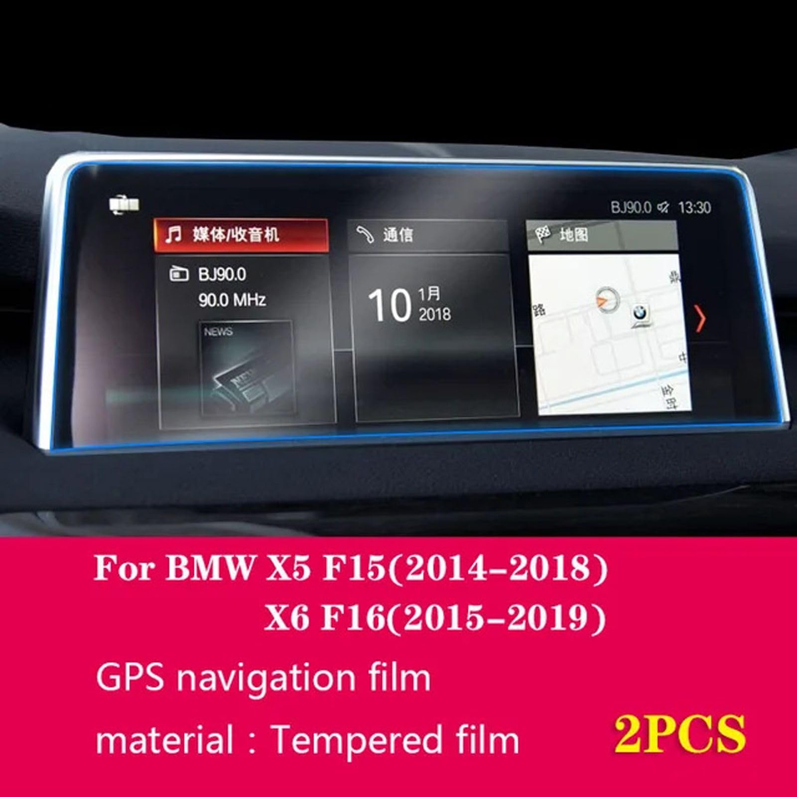 Pellicola Protettiva in Vetro temperato per Console Centrale per Auto, per BMW X5 X6 F15 F16 2014-2018 Accessori per Auto