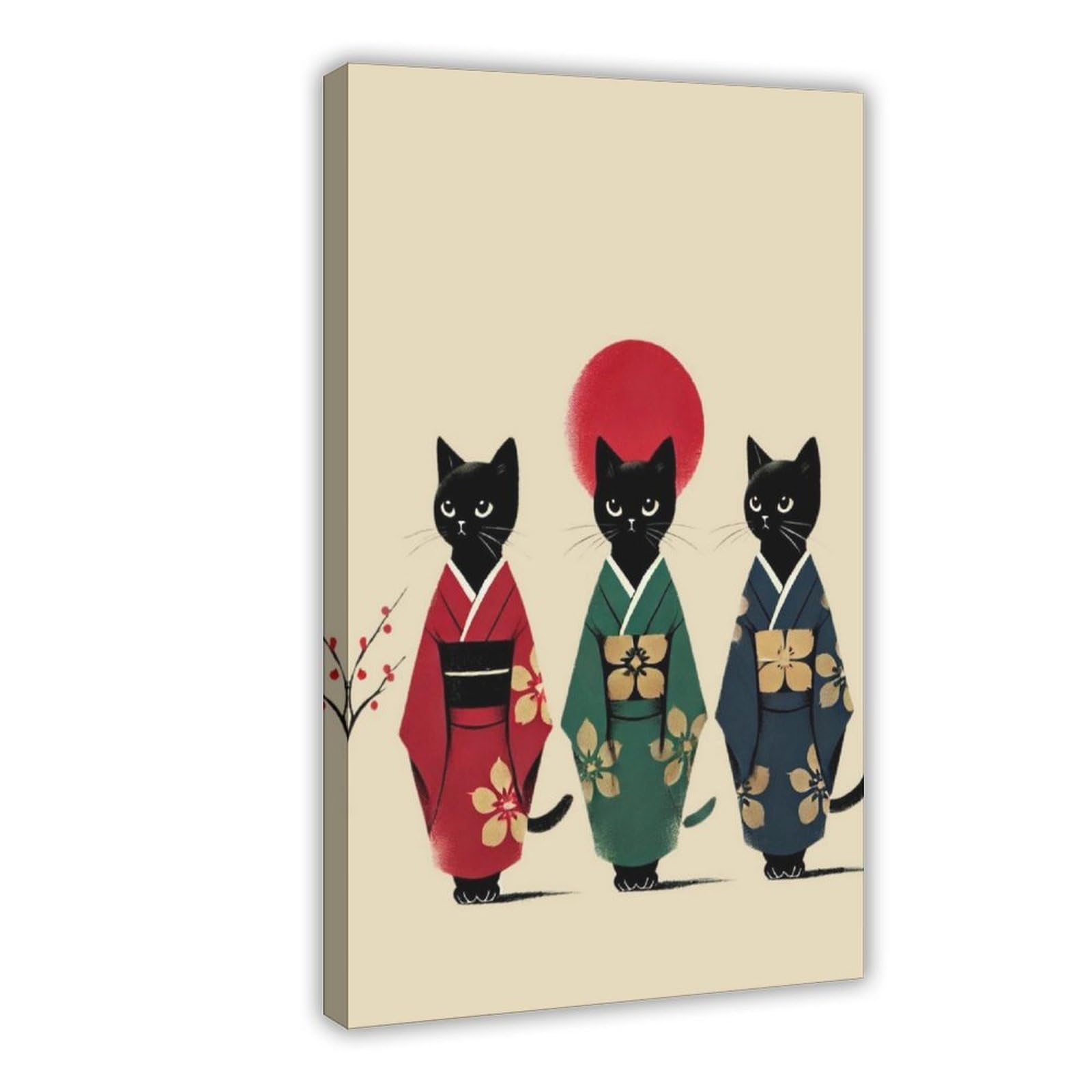 Impression toile chats kimono décoration murale maison 40x61 - 8