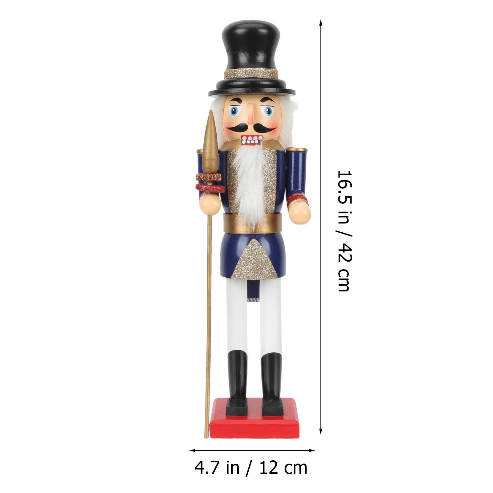 Artibetter Ornement Casse-Noisette en Bois 42cm, Soldat Casse-Noisette Robuste pour Décoration de Mariage et Chambre, Artisanat de Grosse Qualité