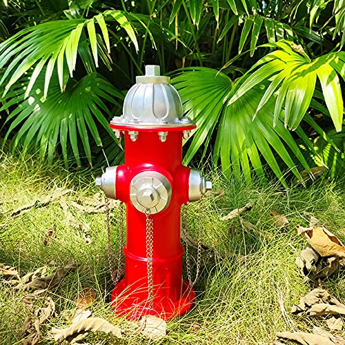 Vigan Garden Statue Fire Hydrant Ornaments Traing Dog Urination Fixed Position Resin Crafts Lawn Outdoor Courtyard Garden Decoration, Red, 36.8Cmx13.4Cm #TOP6