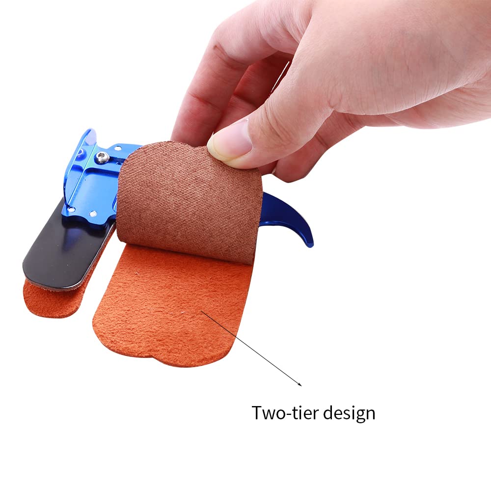 AAE Right Hand Elite Finger Tab with Cordovan Face, Black, Small