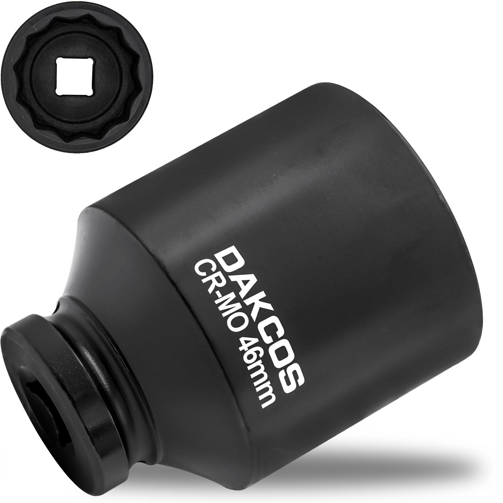 Dakcos 46Mm Socket 1/2" Drive 12 Ponit Impact Wrench Deep Socket Drive Shaft Tool Power, Cr-Mo